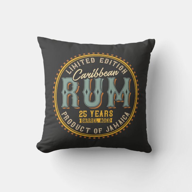 Coussin Rhum des Caraïbes vintages (Recto)