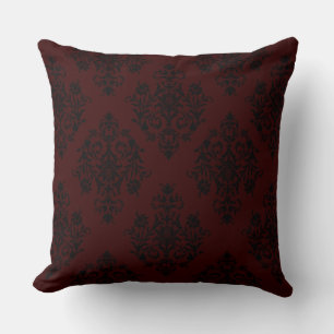 Coussin Rich foncé couleur rouge élégant design Damas
