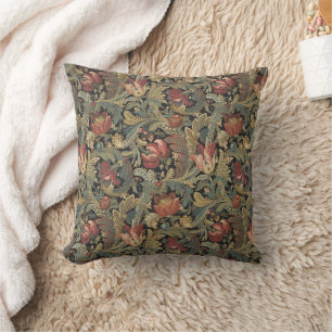 Coussin Riche brocart de tapisserie florale antique victor