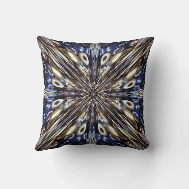 Coussin Richesse de Motif Abstrait de Perlage de Semences (Verso)
