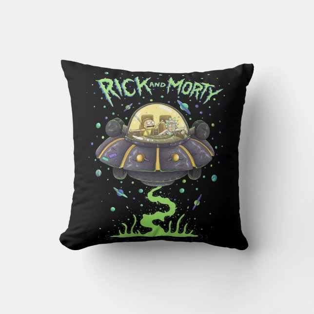 Coussin RICK ET MORTY™ | Graphique de vol spatial illustré (Recto)