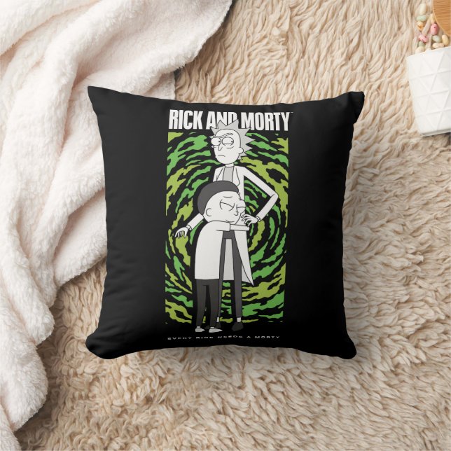 Coussin RICK ET MORTY™ | Morty serrant Rick dans ses bras (Couverture)