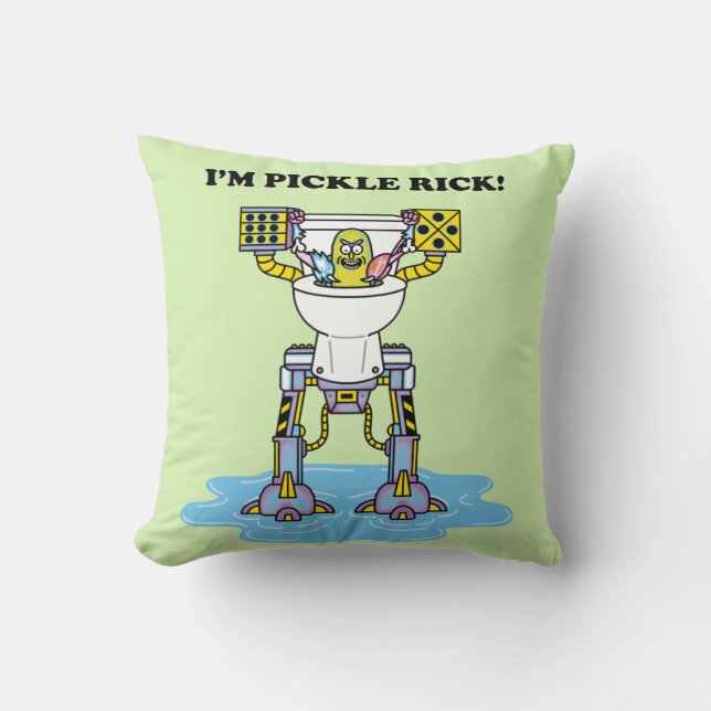 Coussin RICK ET MORTY™ | Pickle Rick Toilet Mech (Recto)