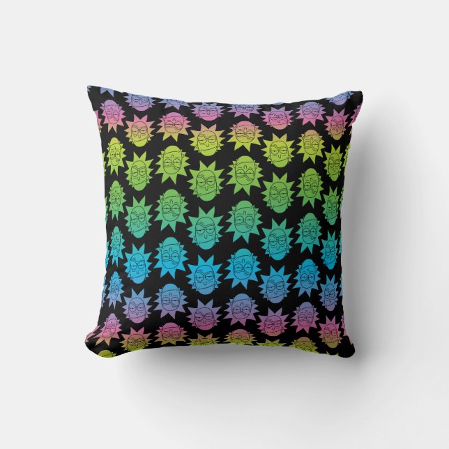 Coussin RICK ET MORTY™ | Rainbow Rick Head motif (Recto)