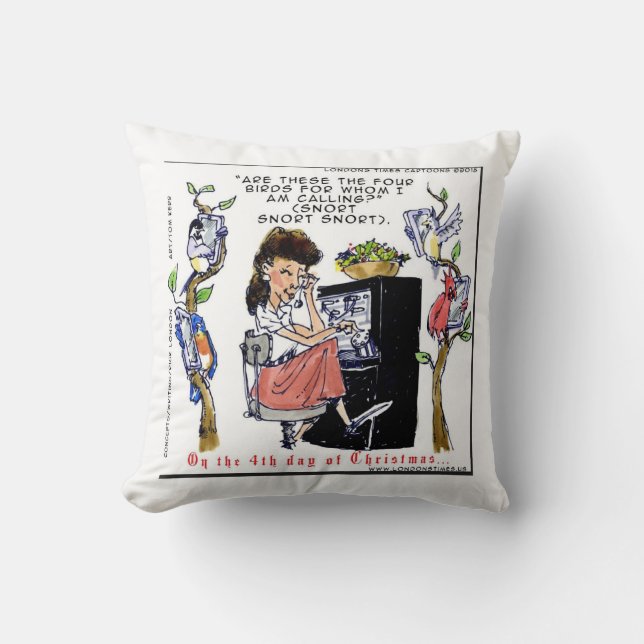 Coussin Rick London Ernestine Oiseaux de Noël Xmas (Recto)
