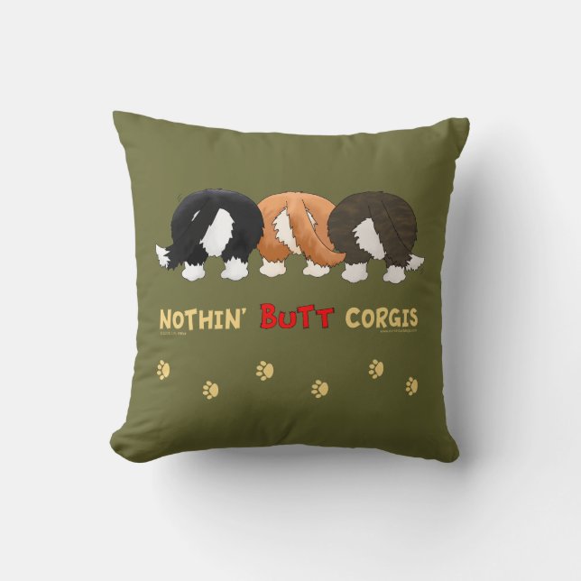 Coussin Rien n'aboutent des Corgis (Recto)