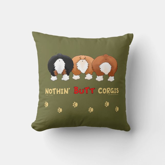 Coussin Rien n'aboutent des Corgis (Recto)