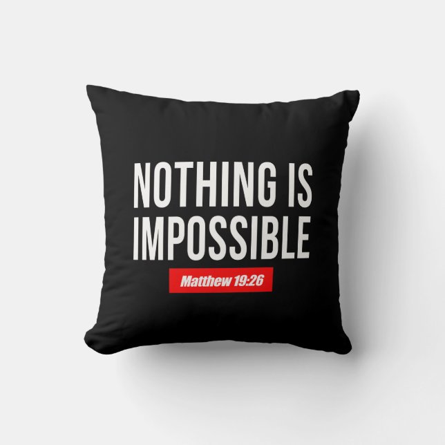 Coussin Rien n'est impossible Matthieu 19:26 (Recto)