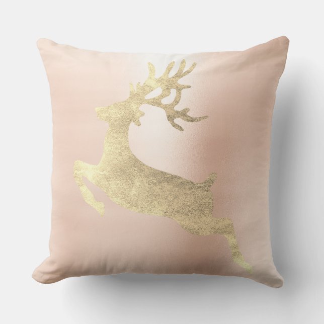 Coussin Rindeer Champaign Rose Rose Or Blush Metallic (Recto)