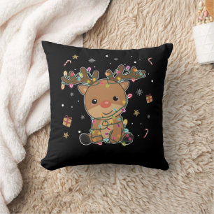 Coussin Rindeer Joyeux Noël Animaux d'hiver Cerf