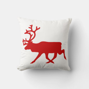 Coussin Rindeer rouge / Silhouette caribou