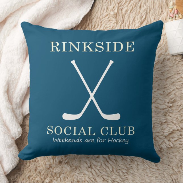 Coussin Rinkside Social Club : Week-ends pour Hockey Mom M (Couverture)