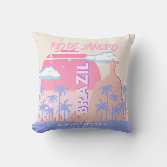 Coussin Rio de Janeiro Brésil Travel Art (Recto)