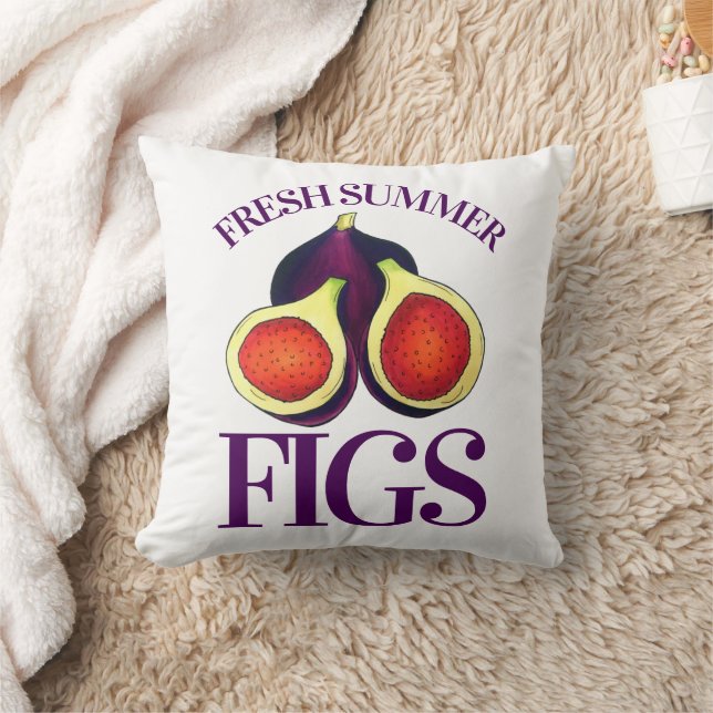 Coussin Ripe Figes d'été fraîches Fig Tree Cuisine aliment (Couverture)