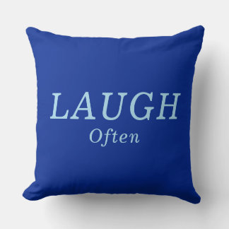 Coussin "RIRE Souvent" Cobalt & Blue Encouragement