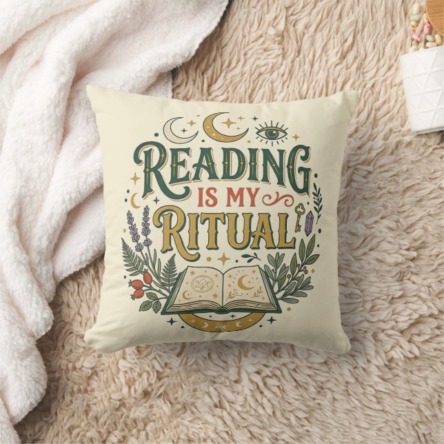 Coussin Rituel de Lecture Mystique Livre de la Lune Célest (Couverture)