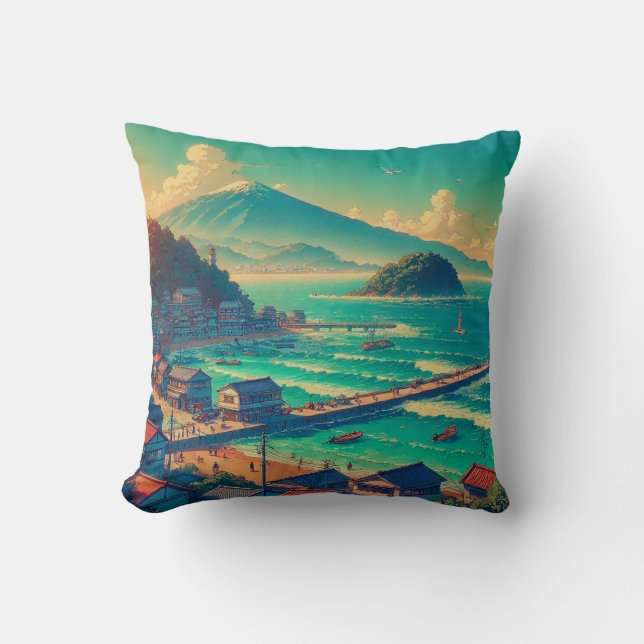 Coussin Rivages sereins du Fuji (Recto)