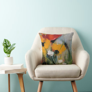 Coussin Riverside – Abstrait Expressif de Prairie