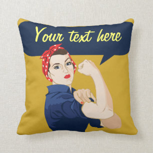 Coussin Riveter Rosie personnalisable