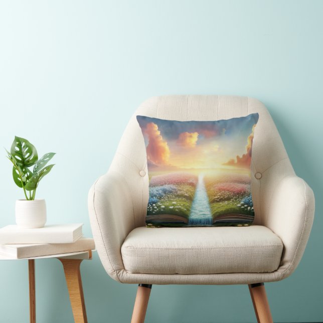Coussin Rivière dans un livre ouvert de prairie (Chaise)