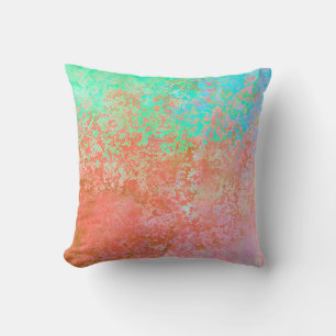 Coussin Rivière de feu Orange alcool Encre Abstraite