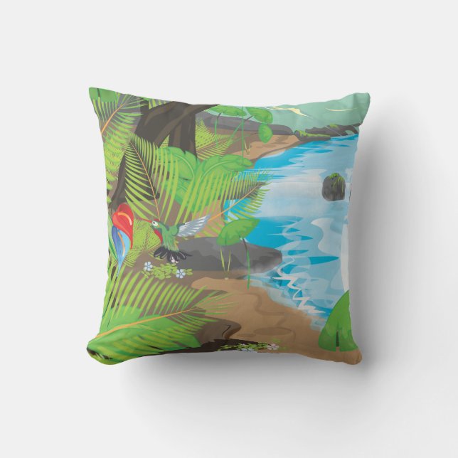 Coussin Rivière de la forêt tropicale (Recto)