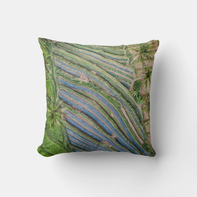 Coussin Rivière entre la peinture de cocotiers (Recto)