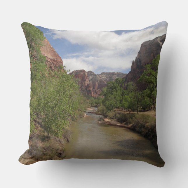 Coussin Rivière Virgin au printemps dans le parc national  (Recto)