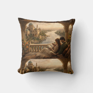 Coussin Rivières d'Amour – Scène de Palais Paisible Mésopo
