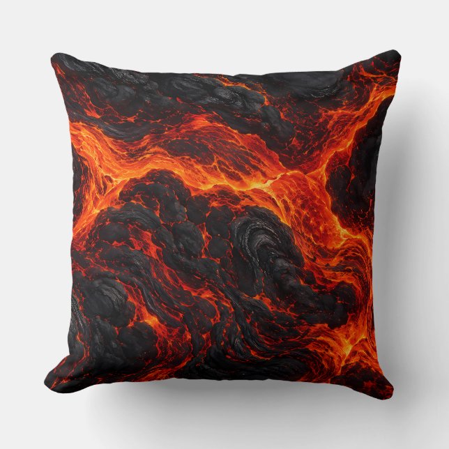 Coussin Rivières de Feu Volcanique Décoratif (Recto)