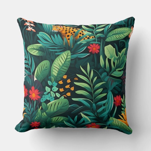 Coussin Roar & Explore Rainforest Botanical (Recto)