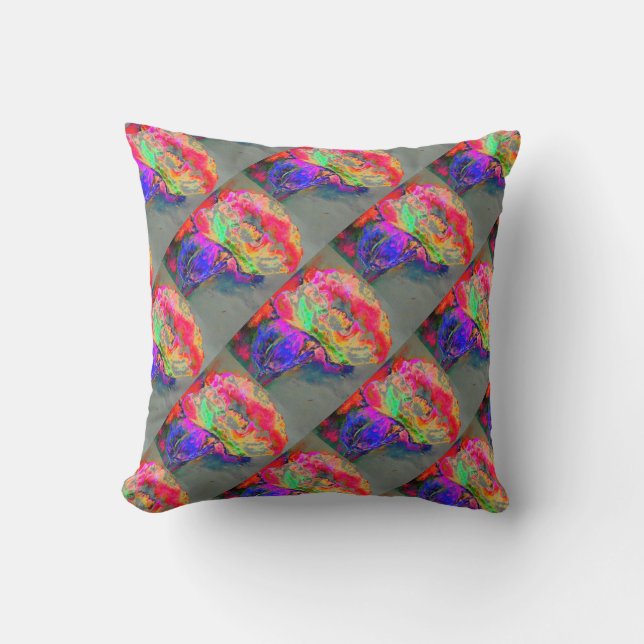 Coussin Robe Abstraite de pavot colorée (Recto)