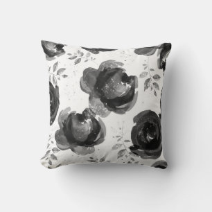 Coussin Robe fleurie classe grise blanche noire à rose