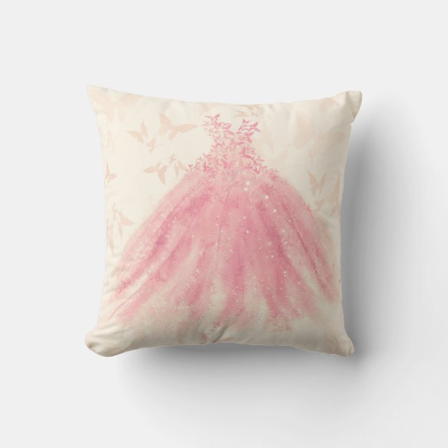 Coussin Robe Papillon Danse Peach Sparkle (Recto)