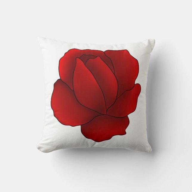Coussin Robe rouge foncé romantique sur blanc décoratif mo (Recto)