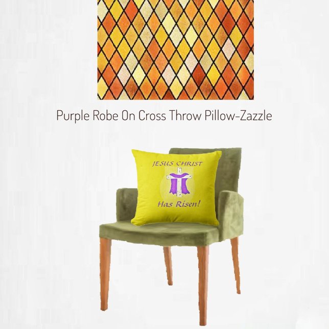 Coussin Robe Violette Sur L'Oreiller De Croix (Créateur téléchargé)