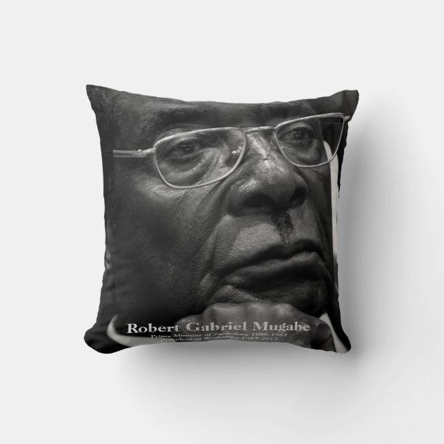 Coussin Robert G. Mugabe, Président du Zimbabwe (Recto)