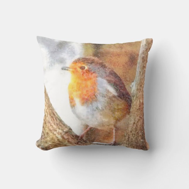 Coussin Robin Artistique Redsein Perché (Recto)