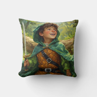 Coussin Robin des Bois représenté comme un enfant