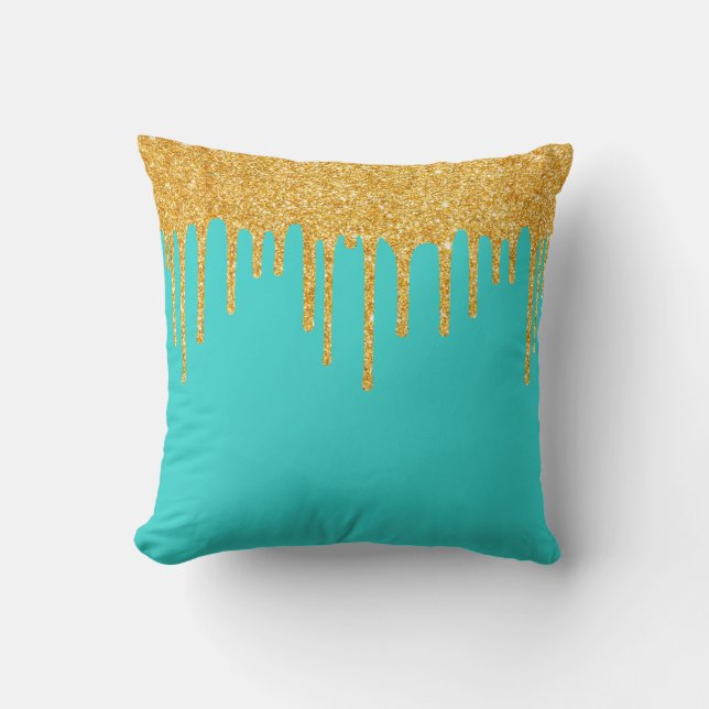 Coussin Robin's Oeuf Blue Gold Parties scintillant Drivers (Recto)