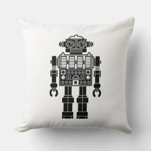 Coussin Robot 270620/04 - Noir et blanc