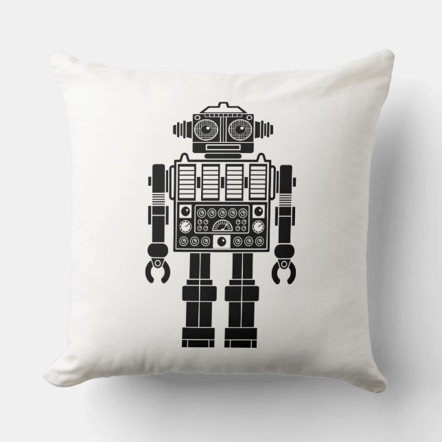 Coussin Robot 270620/04 - Noir et blanc (Recto)