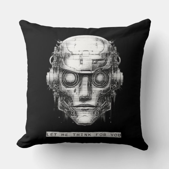 Coussin Robot Cyberpunk de contrôle mental (Recto)