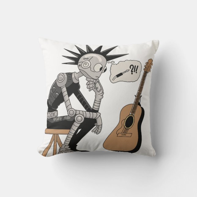 Coussin Robot de musique confus (Recto)