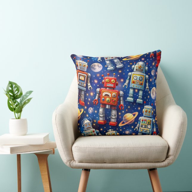 Coussin Robot exploration cosmic artwork (Chaise)