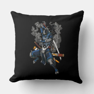 Coussin Robot Ninja Samurai Guerrier Arts Martiaux