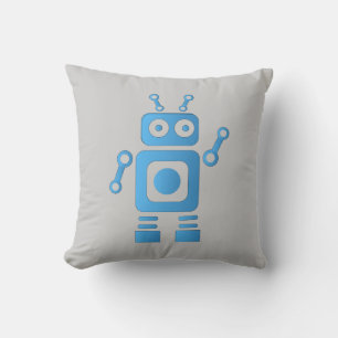 Coussin Robot rétro bleu