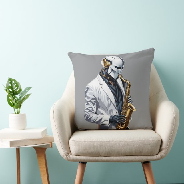 Coussin robot saxophoniste (Chaise)