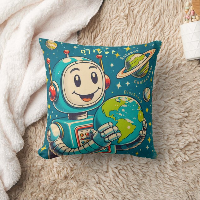 Coussin Robot vintage dans la science spatiale Découverte  (Couverture)