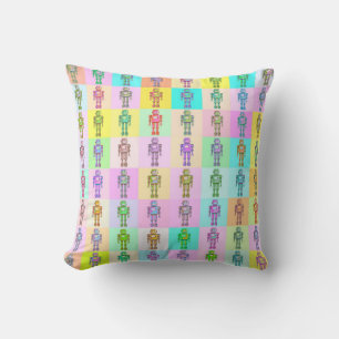 Coussin Robots Retro Pop Art